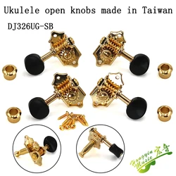 Taiwan 1SET 2L2R Ukulele Tuning Pegs Button Strings Tuners Head Accessories Ukulele Part +4 Screws High Qulity Golden