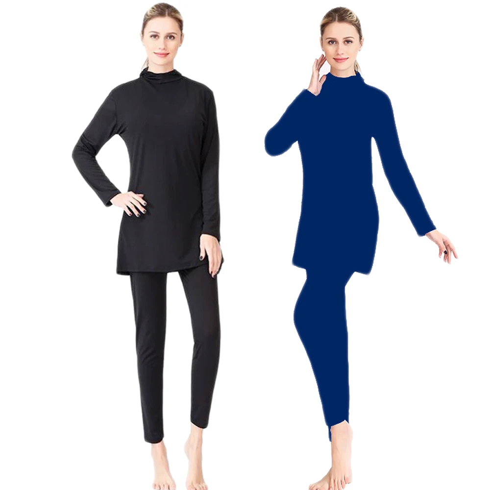 

Muslim Women Burkini Modest Conservative Full Cover Swimsuits Swimming Bathing Beach Wear Two Pieces Swimwear Long Sleeve New