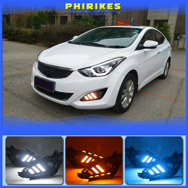 

For Hyundai Elantra 2012-2016 LED car DRL Daytime Running Light Daylight Waterproof Signal lamp