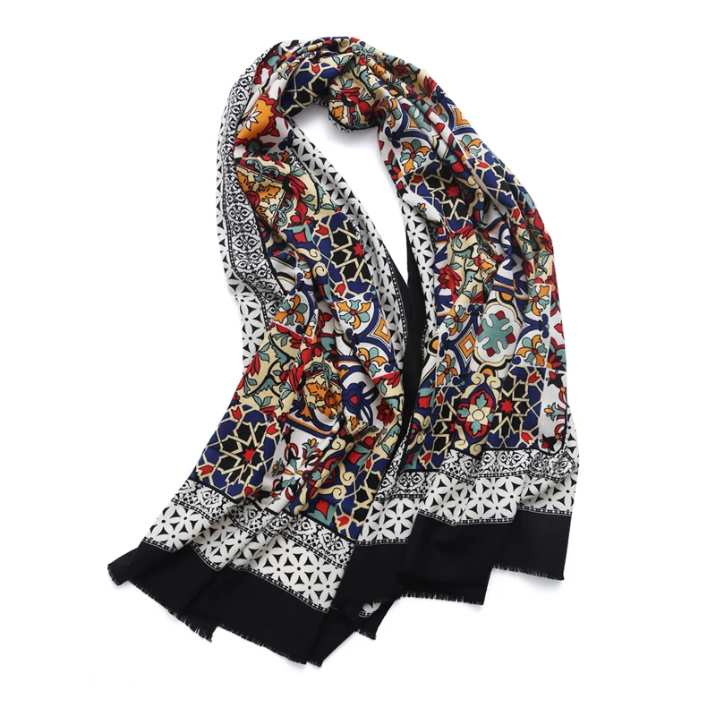 Wool Winter Scarf Women Pashmina Print Poncho Shawl Scarves Women 2022 Luxury Brand Scarfs for Ladies Shawls and Wraps