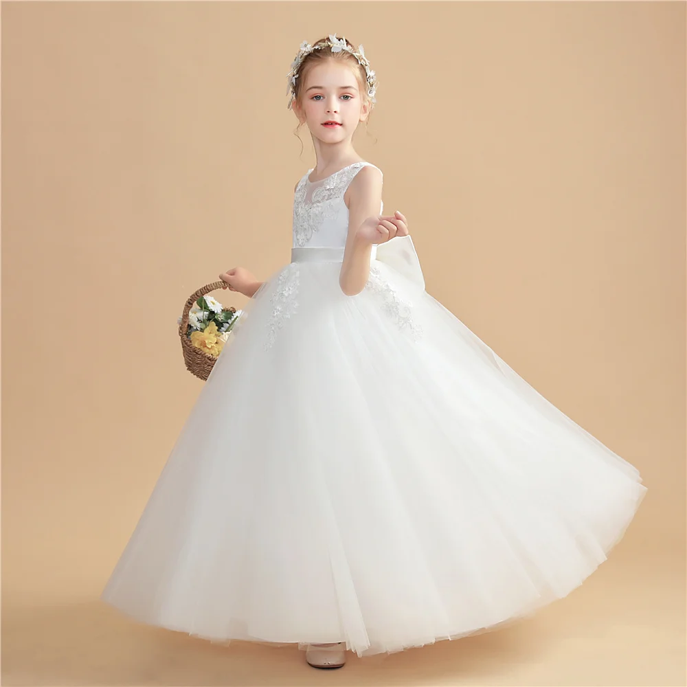 Princess Flower Girl Dress For Kids Pageant Ball Evening Gown Wedding Birthday Party Festivity Celebration Banquet Prom Event