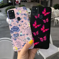For Samsung Galaxy A21s / M21s Case Peony Beautiful Butterfly Painting Phone Cover For On Fundas Samsung A21S A 21s A21 S  A217F