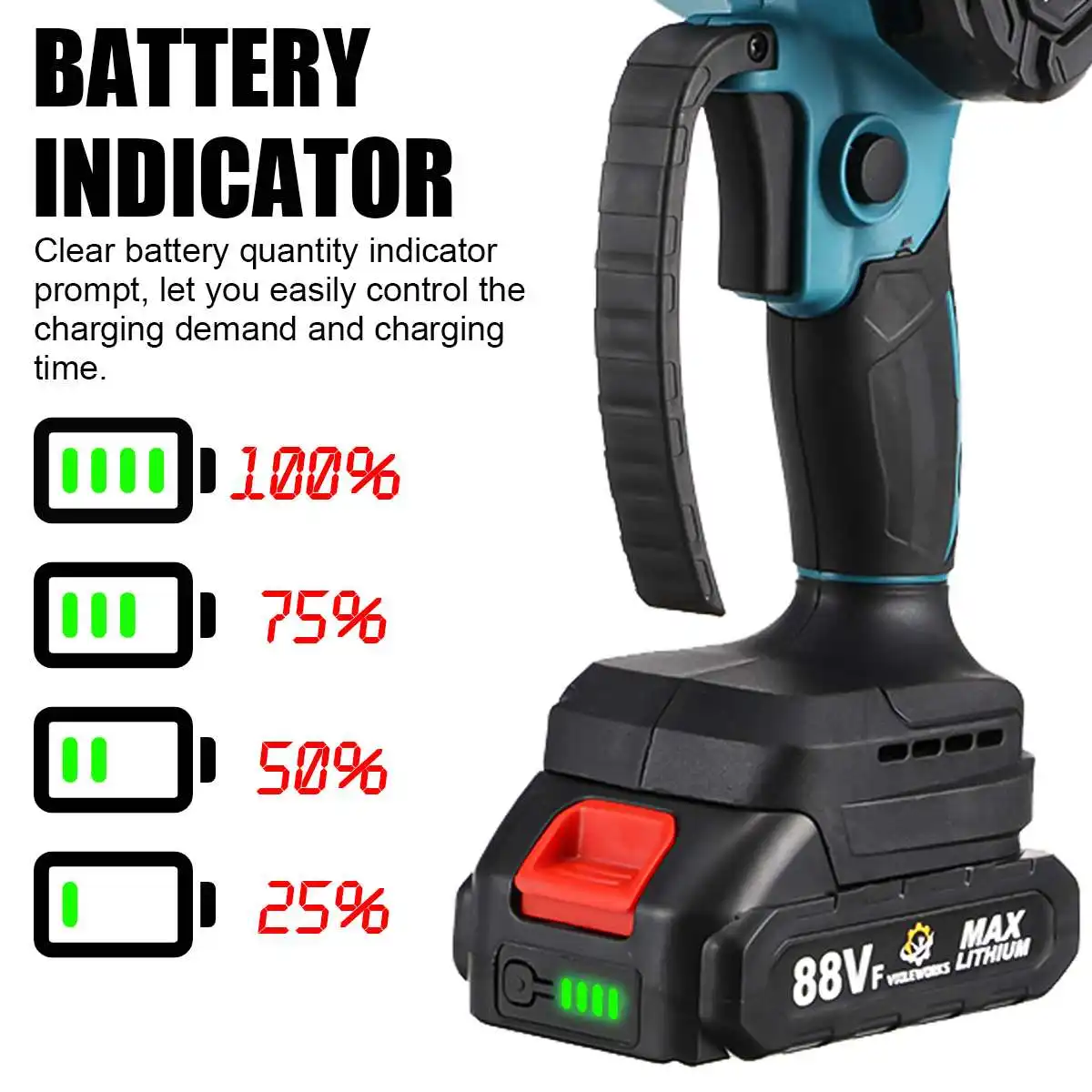 Mini scie électrique aste avec indicateur de batterie, outil de travail de calcul, prise UE, Makita 18V, 1500W, 88V, 6\