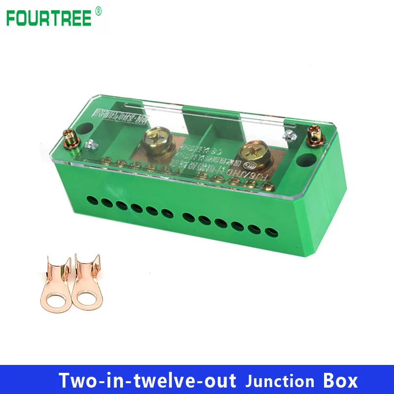 2 In 12 Out Junction Box Single Phase Quick Connect Terminal Box Splitter Metering Cabinet Wire Connection FJ6 High Power Block