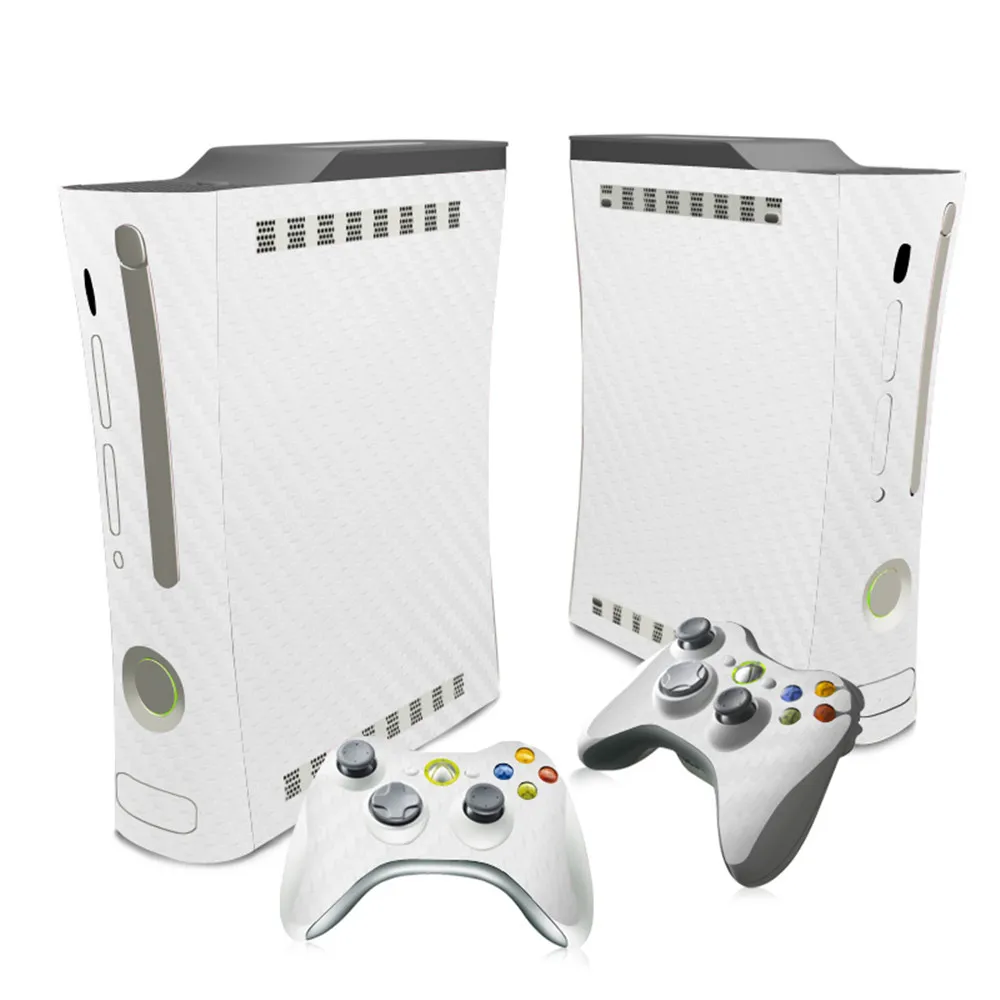 Easy to Install Vinyl Skin Sticker for Microsoft Xbox 360 Original Fat Console and Controller Skins Stickers carbon fiber skin