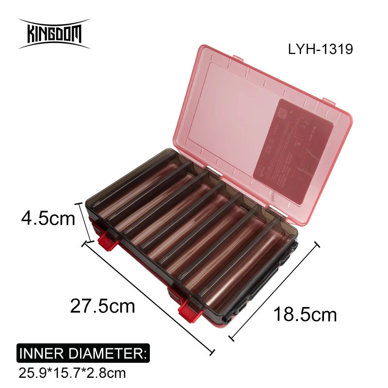 Kingdom Fishing Lure Tackle Boxen 10 14 Fächer Kunststoff Angelzubehör Aufbewahrungskoffer Doppelseitige hochfeste Boxen