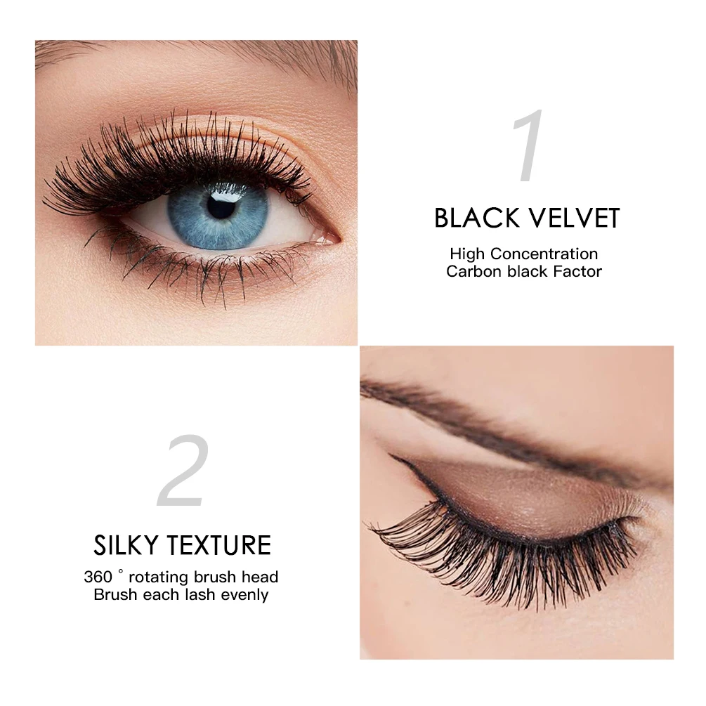 QIBEST Ciglia Trucco Mascara Nero 4D Curling Mascara Spessa Ciglia Mascara Mascara Impermeabile Allungamento Occhi Cosmetici