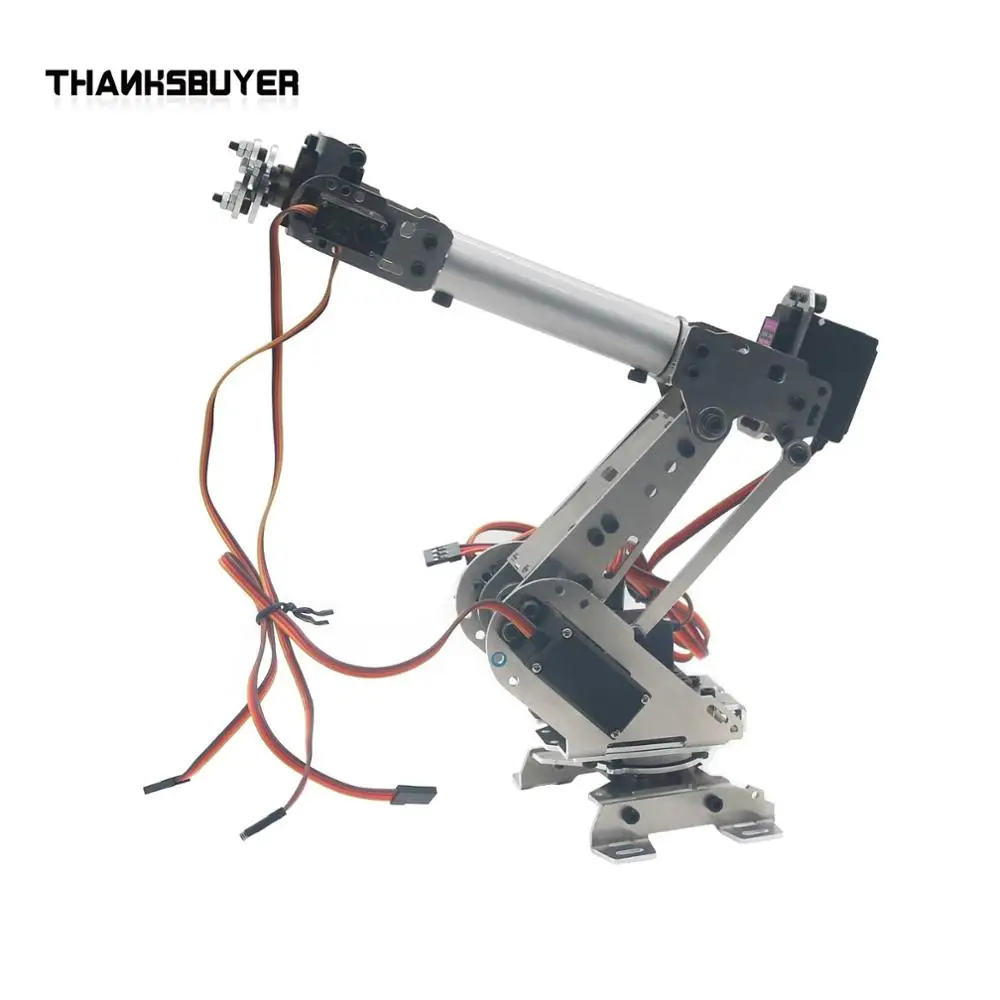 Thanksbuyer RoboSoul Aluminum Metal S6 6DOF 6 Axis Robot Arm ABB Model Manipulator with 4PCS MG996R and 2PCS MG90S