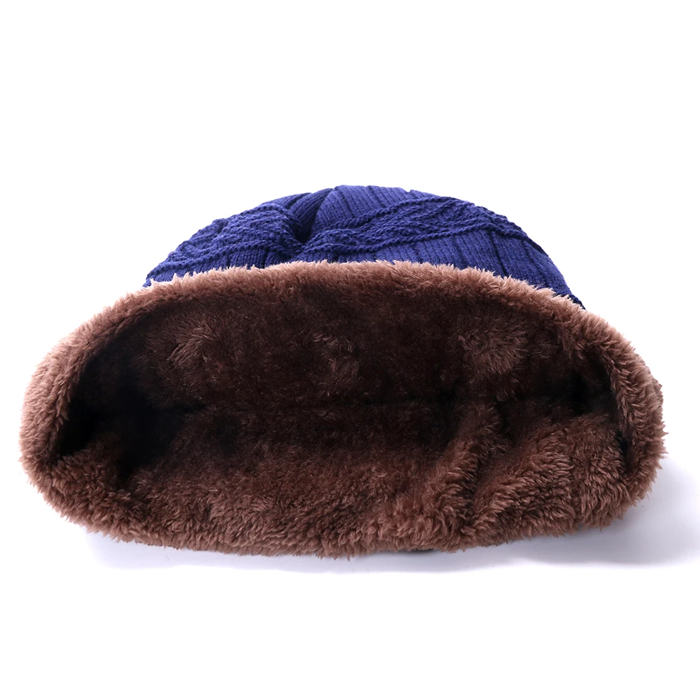 New Unisex Stylish Winter Hat Add Fur Lined Soft Warm Beanie Cap Thick Winter Hats For Men & Women Knitted Hat