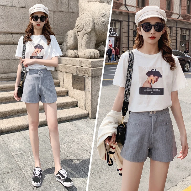 

Plaid Shorts Women 2020 Summer Fashion High Waist Wide Leg Vintage Feminino Femme S~XXL Elegant Casual Ladies Hot Short