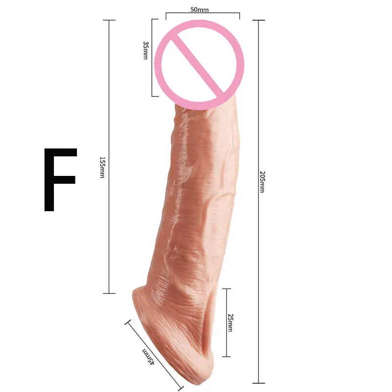 18+ Male Condom Silicone Reusable Penis Sleeve Delayed Ejaculation Chastity Device Cock Ring Adult Sex Toys For Men Bondage Gear