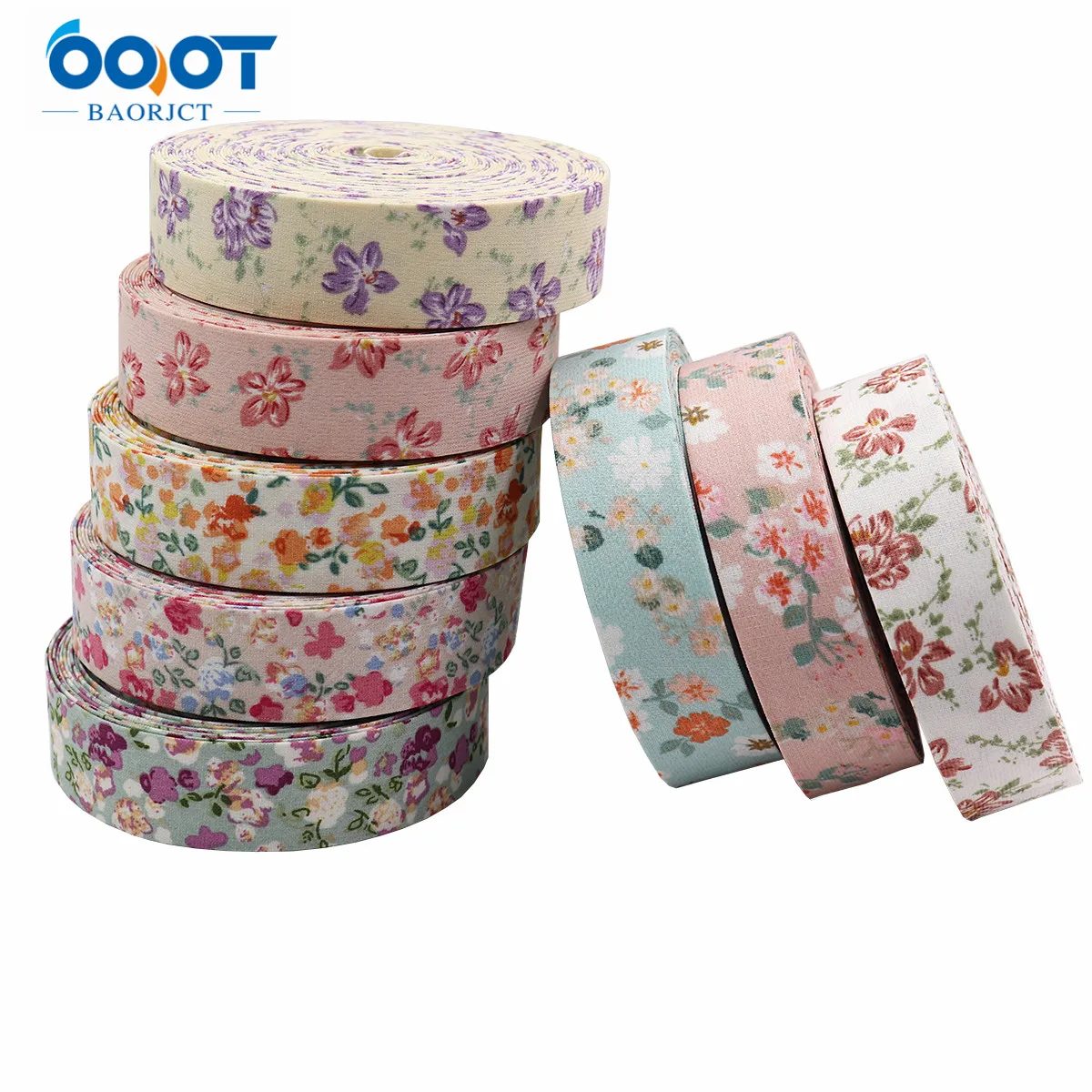 Double-Sided Flower Thicken Cloth Ribbon 5Yards M-21820-1473 38MM DIY Crafts Hairclip Apparel Accessories And Sewing Decorations