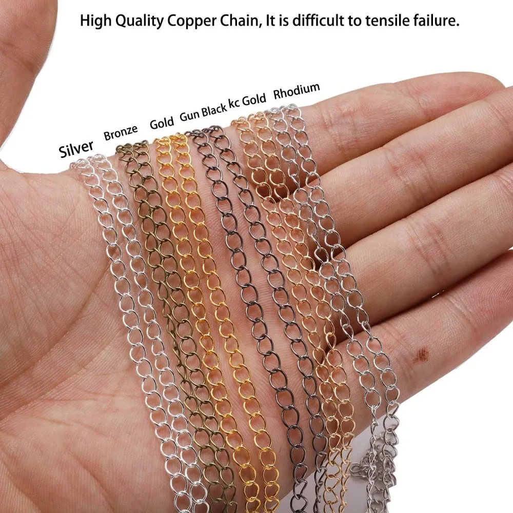 5 10M/Lot Long Open Link Ring Extended Extension Jewelry Chains Tail Extender For DIY Jewelry Making Necklace Finding wholesale