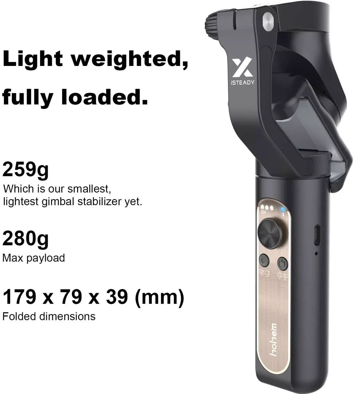 Hohem ISteady X2 3-Axis Handheld Gimbal ประสิทธิภาพสูง Composite การติดตามใบหน้า Dual BT ยืน280G