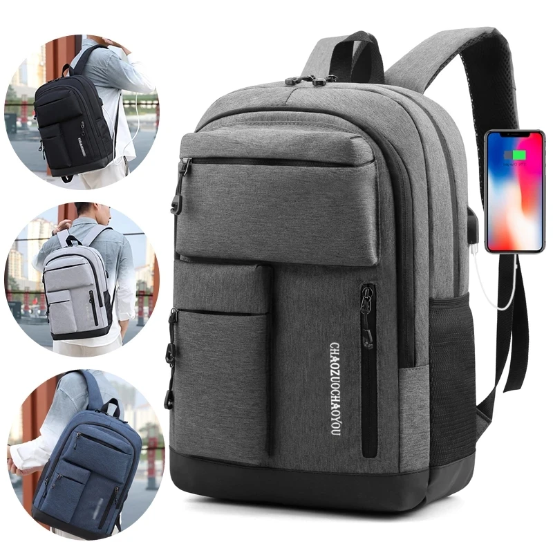 Men\'s Laptop Usb Charging Backpack School Bag Rucksack Multifunctional Waterproof Backbag Travel Daypacks Male Backpack Mochila