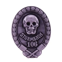 / German Skull Death Head Sturmbaon 106 Combat Badge Antique Collection