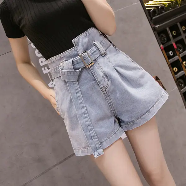 Shorts Women Denim Shorts Women's High Waist SpringSummer Laced Pants Sexy Ropa Mujer