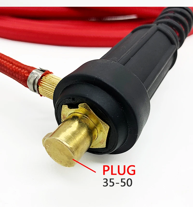 WP26 WP26V WP26F WP26FV TIG Welding Torch Gas-Electric Integrated Red Hose Cable Wires 3.7M 35-50 Euro Connector 13.12FT