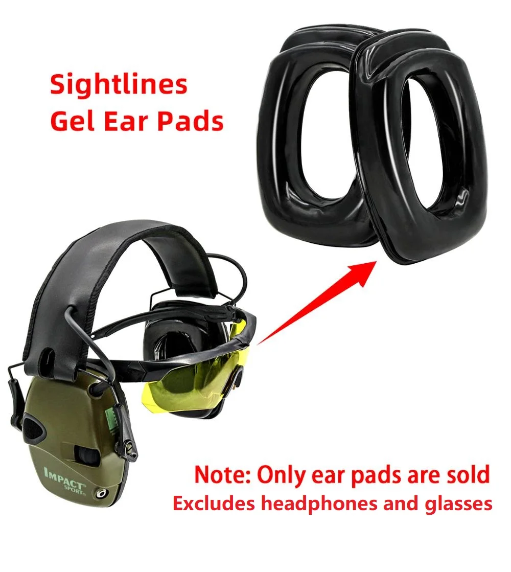 Sightlines Gel Ear Pads For Howard Leight Impact Sport Electronic Shooting Earmuff Hunting hearing protection Tactical Headset