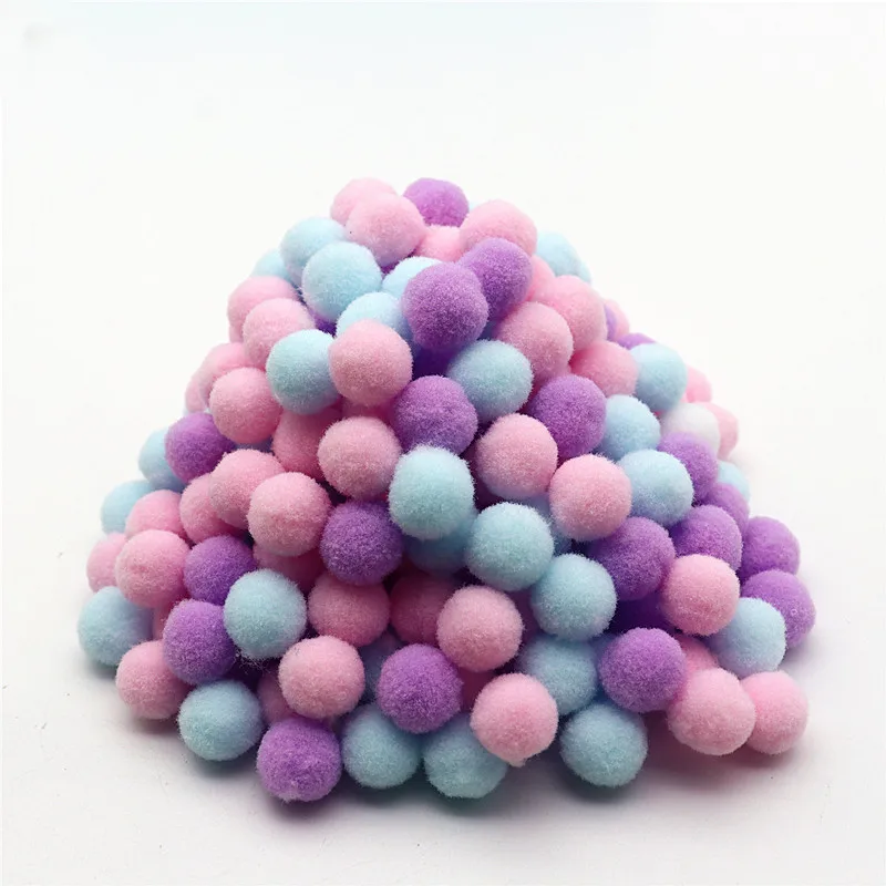 Multi-color Highelastic Pompoms 8-30mm Children\'s Craft Materials DIY Soft Pompoms Wedding Decoration Sewing Cloth Accessories