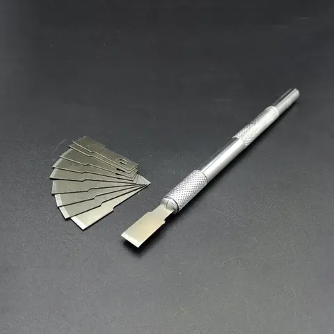 SAYTL 고무 삽 접착제 나이프 플랫 금속 블레이드 세트 나이프 키트, UV 접착제 나이프 리무버, 휴대폰 화면 수리 도구 키트