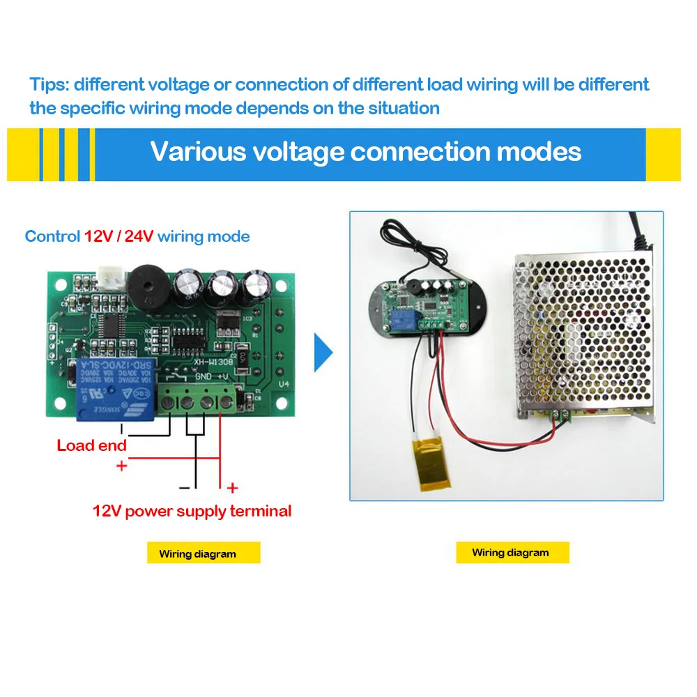XH-W1308 W1308 AC 220V ดิจิตอลความร้อน Sensor จอแสดงผลสีแดงอุณหภูมิเทอร์โมสวิทช์ DC 12V