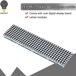 HT1632 Dot Matrix Driver with MCU Lattice-Breakout board LED HT1632C Module 8X32 Red Dot-matrix Screen 2.4V-5.5V for MCU Control