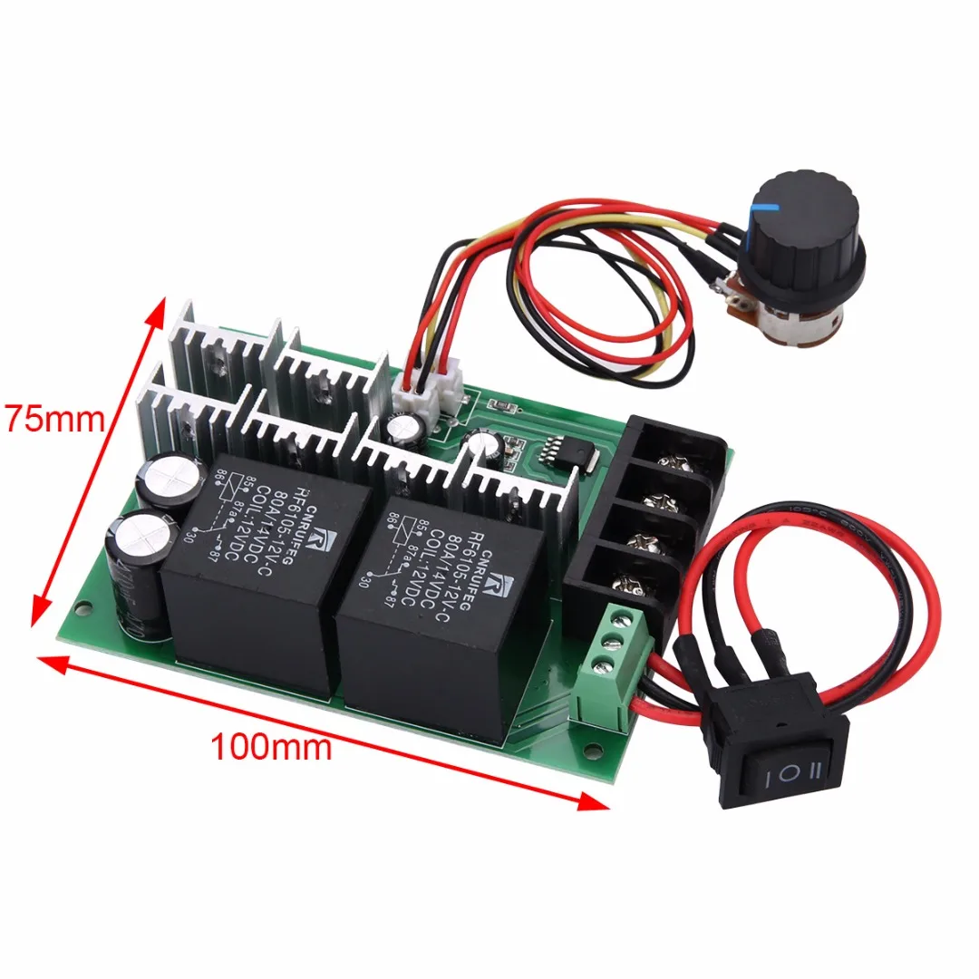 

DC 10V-50V 12/24/36/48V 60A Motor Speed Controller Electric PWM Speed Control Regulator With CW CCW Reversible Switch