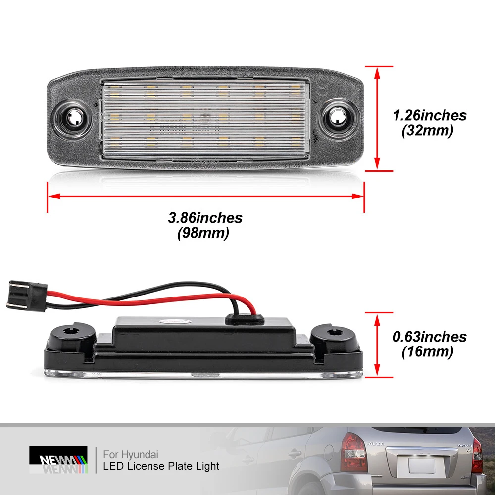 LED License Plate Light for Hyundai Tucson JM for Kia Sportage SL Ceed JD Canbus Rear Tag Lamp Registration Parking Lighting