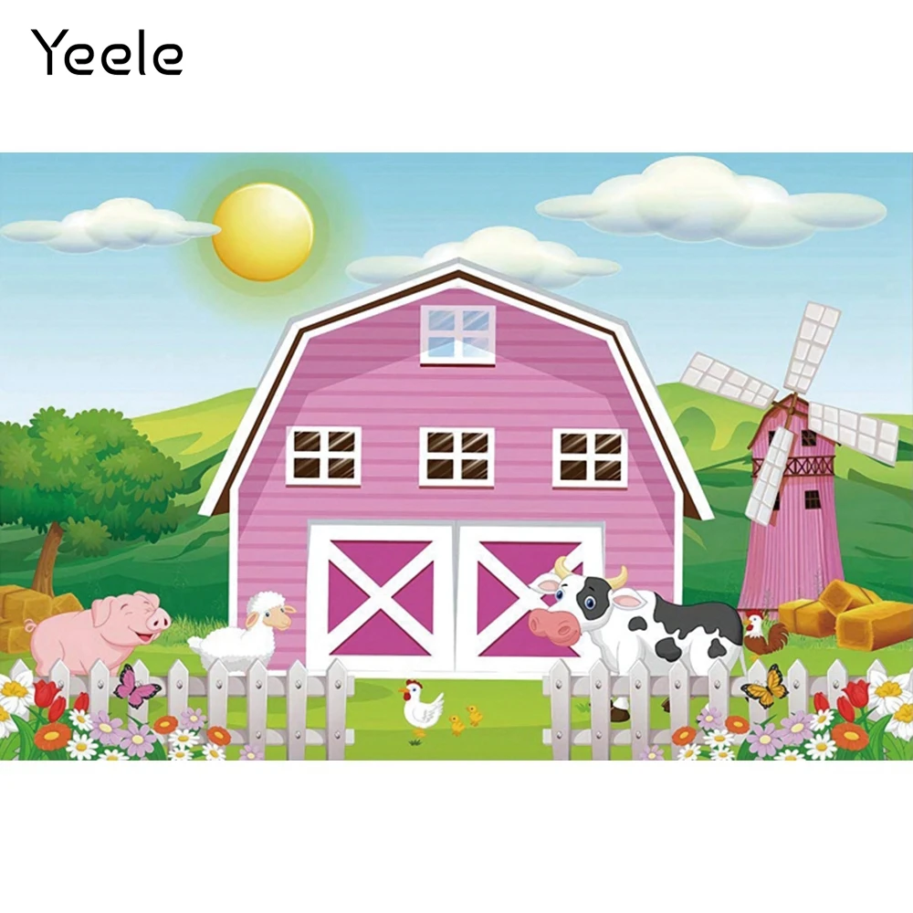 Yeele الخريف الشمس المشرقة مزرعة موضوع طاحونة سياج خشبي عيد ميلاد الطفل التصوير خلفية التصوير الخلفيات استوديو الصور