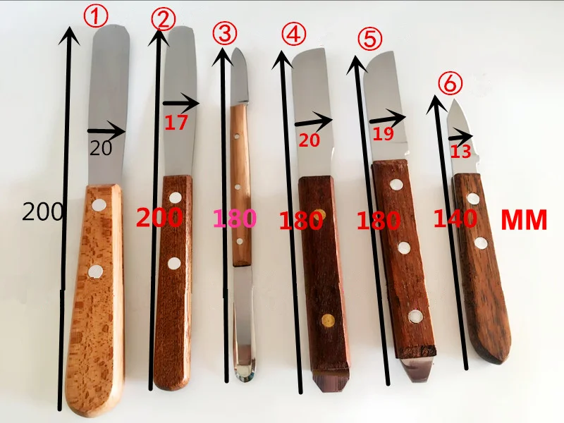 2 sztuk/zestaw szpatułka dentystyczna gipsowy nóż z drewnianą rękojeścią metalowa szpatułka nóż do mieszania gipsu dentystyczne narzędzia