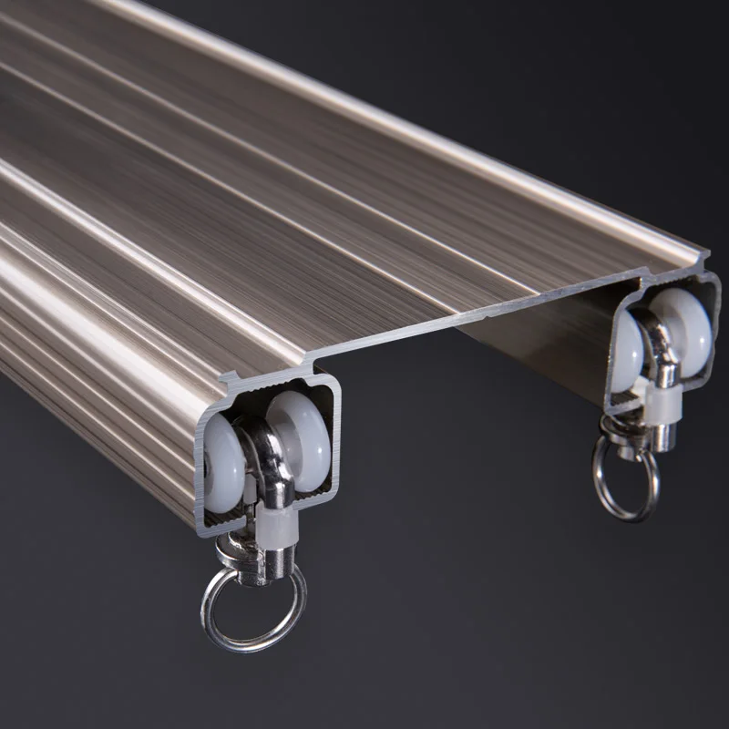 ZSHINE-Customized Luxury Heavy-Duty Compact Double Curtain Tracks Premium Aluminum Rails for Normal and Bay Windows