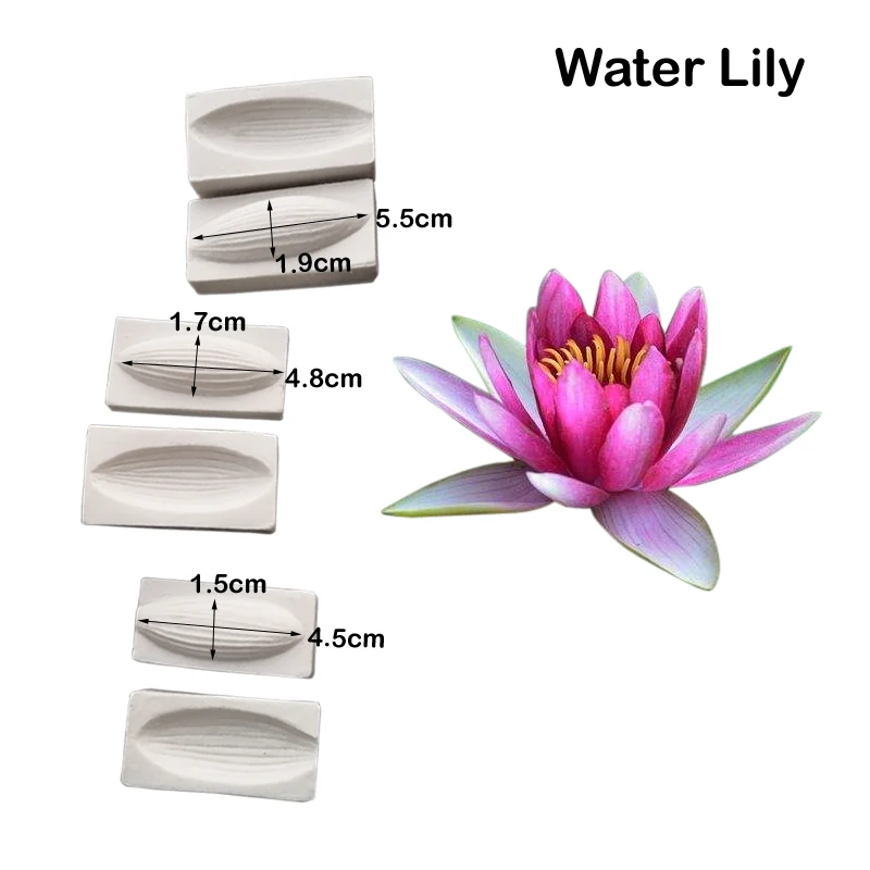 NEW Water Lily Veiner Silicone Kitchen Molds for Handicrafts Cupcake Fondant Sweets Cookie Baking Supplies Table Decorations