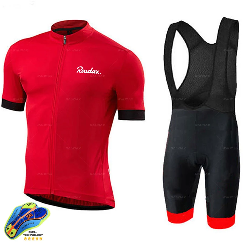 

Raudax Cycling Clothing 2025 red colour Ropa Ciclismo Hombre Short Sleeve Cycling Jersey Set Mtb Bike Uniforme Maillot Ciclismo
