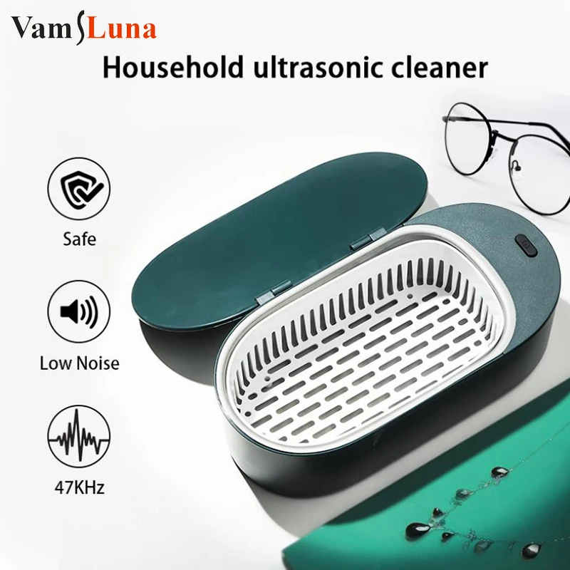 Mini Ultrasonic Cleaner Portable 45000Hz High Frequency Vibration Cleaning Machine Jewelry Glasses Watch Cleaning