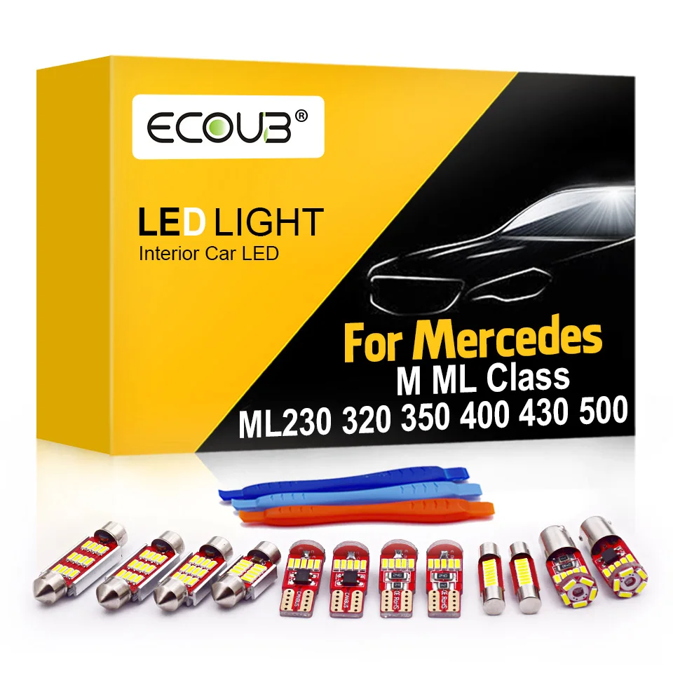 

ECOUB for Mercedes Benz M Class ML W163 W164 W166 ML230 ML320 ML350 ML400 ML430 ML500 Car Interior LED Light Bulb Kit LED Update