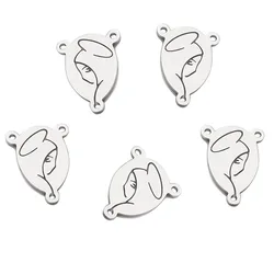 Wholesale 5Pcs/lot Stainless Steel Catholic Christian Virgin Mary Charms For Jewelry Three Hole Connectors Making Accessories