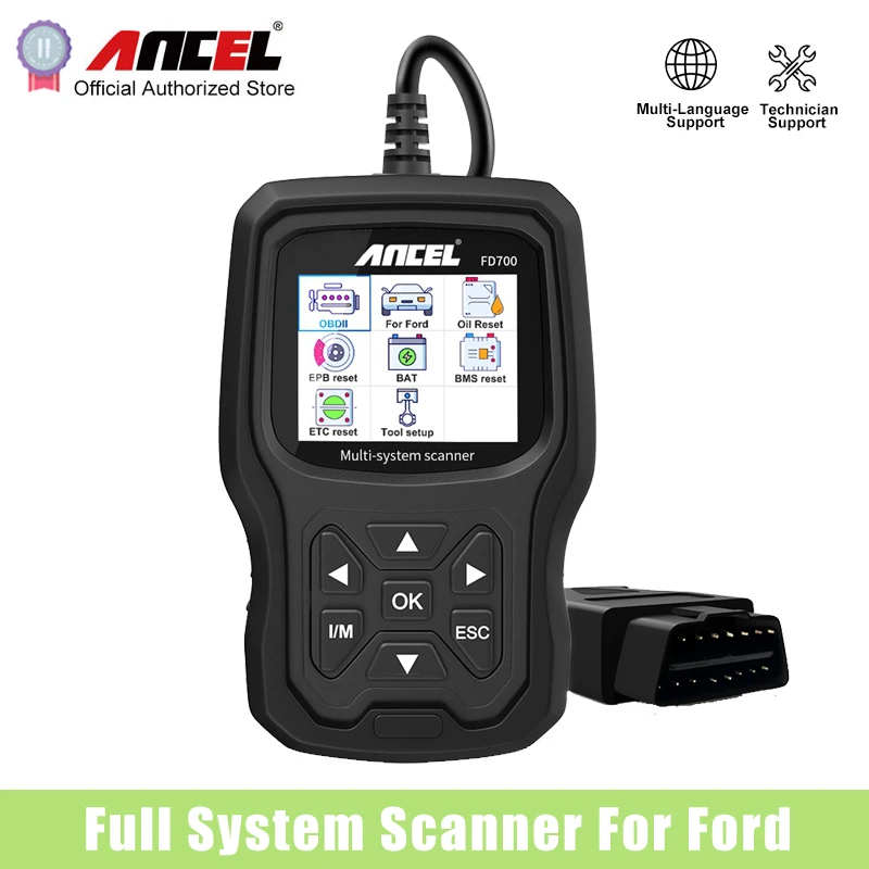 Professional OBD2 Scanner DPF EPB BMS Oil Reset Multilingual OBD2 Auto Scan Tool Free Update OBDII Diagnosis Tool ANCEL FD700