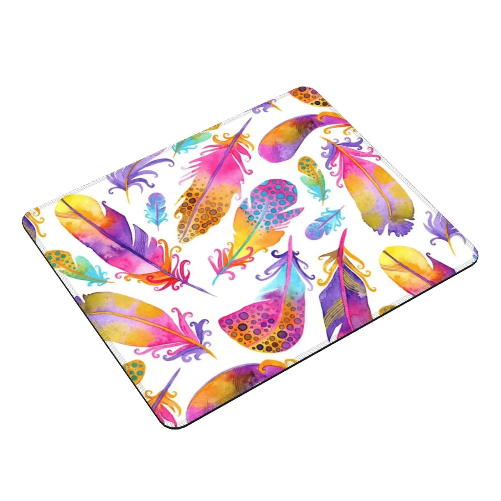 Watercolor Sunset Feathers All Over Pattern Mouse Pad DIY Print Feathers Sunset Watercolor Hand Painted