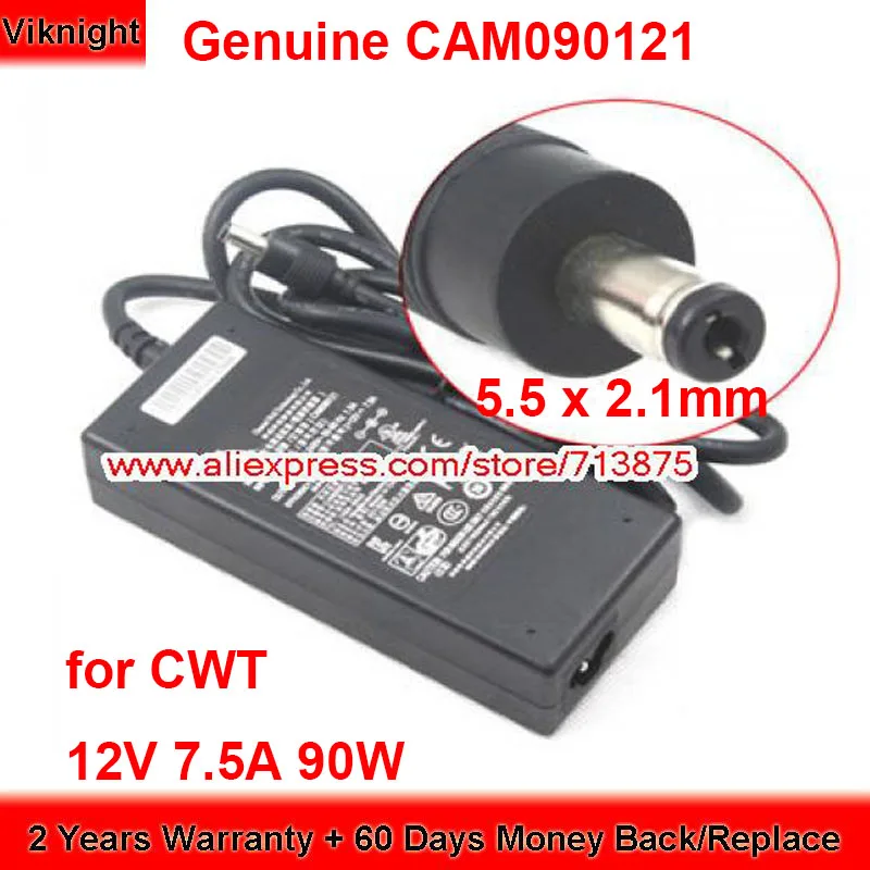 Genuine 90W Charger 12V 7.5A AC Adapter for CWT Channel Well Technology Limited CAM090121 5.5x2.1mm Tip Power Supply