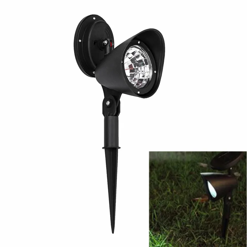 4 LED Solar Spotlight Adjustable Landscape Light Security Lighting Dark Sensing for Patio Deck Yard 2in1 Waterproof Dropshipping