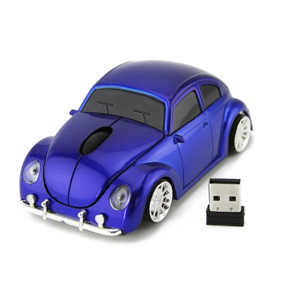 Beetle Car Shape Mouse Small Computer Mouse Ergonomic 2.4GHz Wireless Gaming Mouse With Receiver For PC Laptop