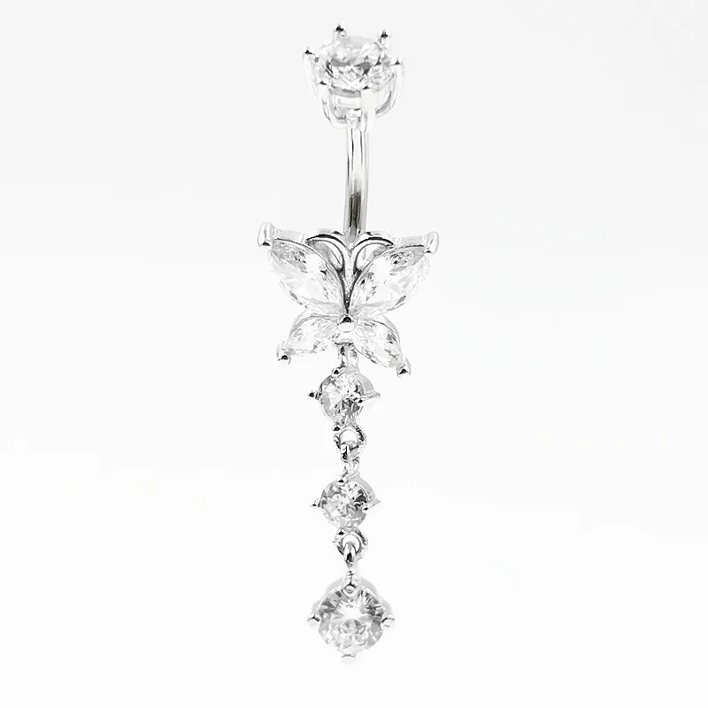 925 sterling silver belly button ring heart cubic zircon navel belly piercing jewelry