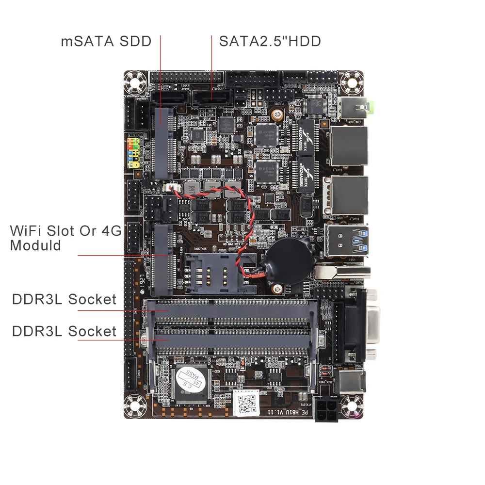 XCY Intel Core i7 4500U 5500U Mini PC 2*LAN 6*RS232 4*USB HDMI VGA WiFi 3G 4G Embedded Industrial Micro Computer Windows Linux