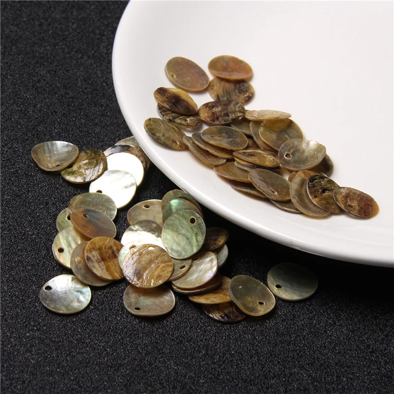 12mm Coin Round Yellow Shell Beads Charms Disc Natural Mother of Pearl Beads for Jewelry Making MOP Slice Necklace Earrings DIY