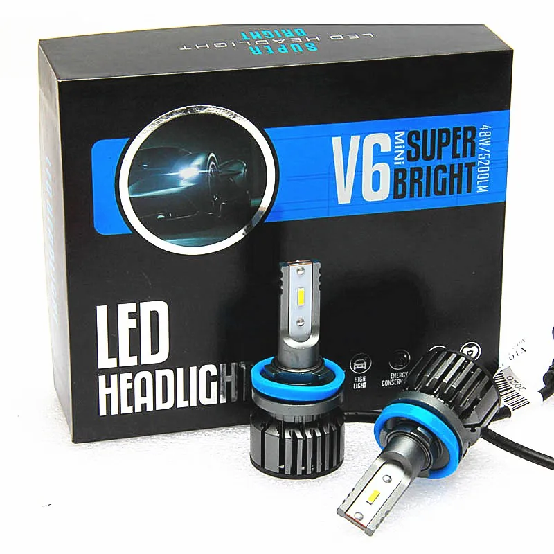 Набор светодиодных фар 12 В, 48 Вт, для замены HID 9005, 9006, H11, H7, H1, H4, с высоким и низким энергопотреблением, 48 Вт, 6000k, авто, CSP