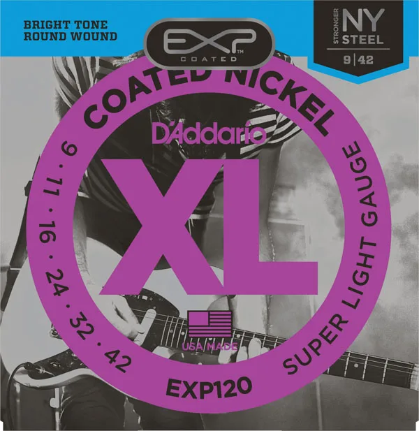 D\'Addario Coated Electric Guitar Strings, Light/Super Light EXP110 EXP120 Daddario