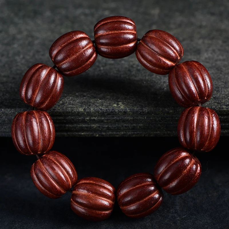 African Lobular Rosewood Old Material Sandalwood Carved Beads Pumpkin 108 Bracelets