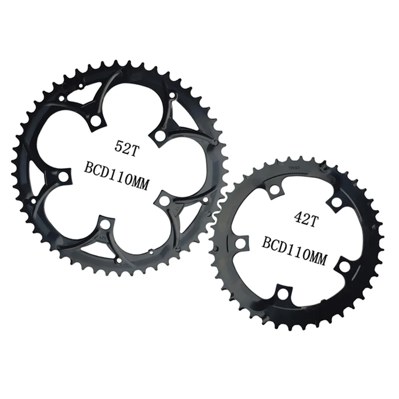 42T 52T 110BCD Road Bicycle Chainwheel Single Speed Steel Chainring Five-nails Sprocket Wheel Chain Wheel Crank Bike Accessories