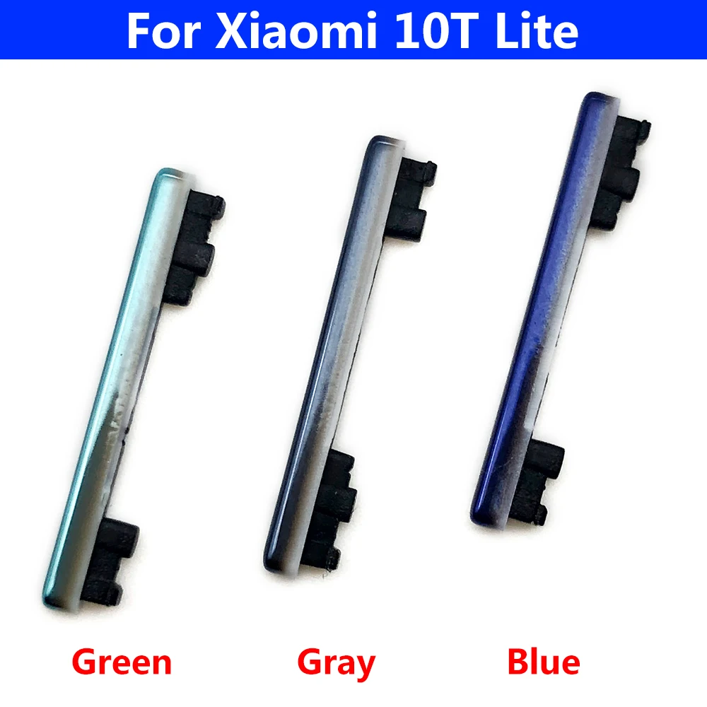 2Pcs，NEW For Xiaomi Mi 10 / Mi 10 Pro Mi 10T Lite Redmi Note 10 Pro 10 5G Side Keys Power and Volume Buttons Replacement